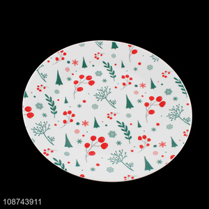 Popular product Christmas ceramic plates Xmas dessert plates