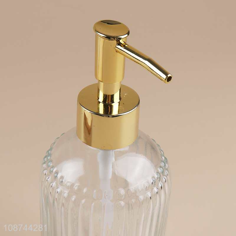 Hot selling clear glass liquid soap dispenser bottle for bathroom