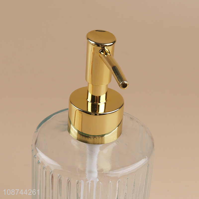 China factory glass bathroom accessories liquid soap dispenser bottle for sale
