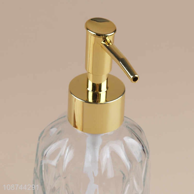 New arrival transparent bathroom accessories hand pump liquid soap dispenser bottle