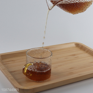 China supplier durable textured glass coffee <em>mugs</em> tea cup with handle