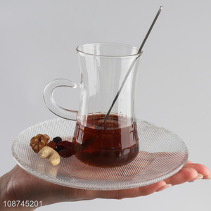 China imports clear glass coffee <em>mugs</em> glass beverage cup with handle