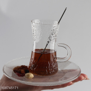 Online wholesale glass tea cup glass coffee <em>mugs</em> for latte espresso