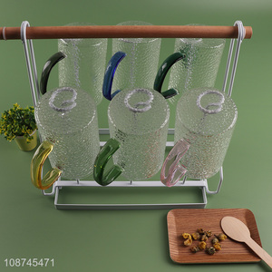 Wholesale clear glass <em>coffee</em> <em>cup</em> glass tea <em>cup</em> with colored handle