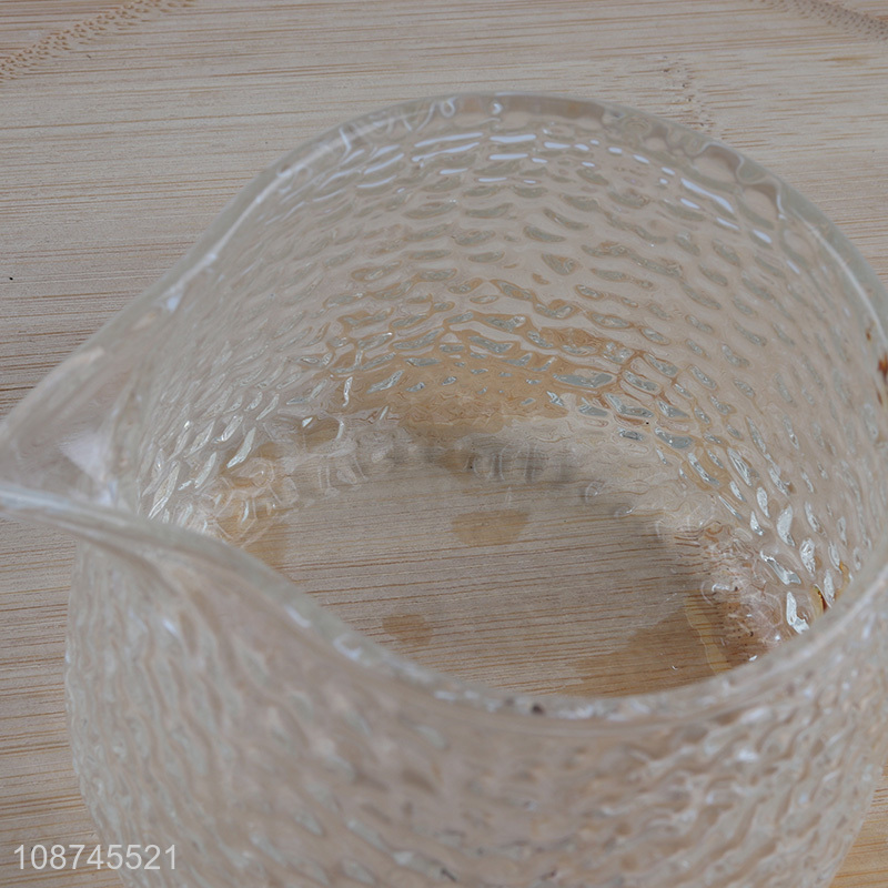 Good quality durable medium borosilicate glass tea pot with pour spout