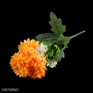 Hot selling 7 head <em>artificial</em> chrysanthemum faux <em>flowers</em> for tabletop decor