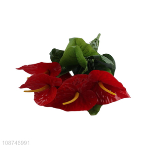 Wholesale 18 head artificial anthurium fake flower for home kitchen decor