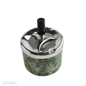 Wholesale round push down ashtray with spinning tray for home office