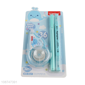 Latest products students <em>stationery</em> set correction tape highlighter pen set