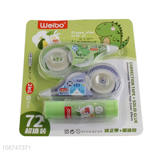 Low price students <em>stationery</em> correction tape and solid glue stick set