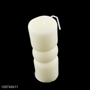 Hot product ribbed pillar fragrance candle scented candle for women