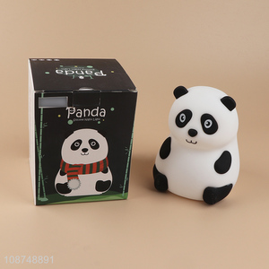 Hot selling cute panda shape silicone night <em>lamp</em> for kids students