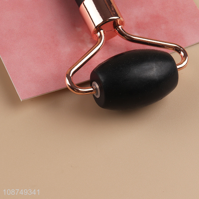 Top quality black natural jade stone facial care massage roller