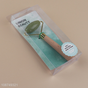 Factory price green natural jade stone facial care facial massage roller