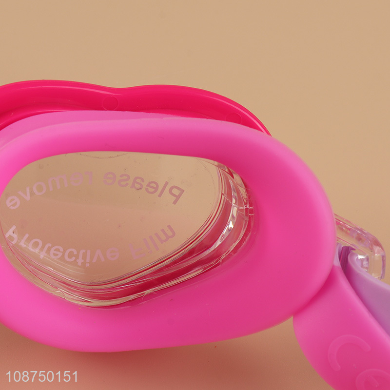 Good quality waterproof anti-fog heart shape swimming goggles for kids