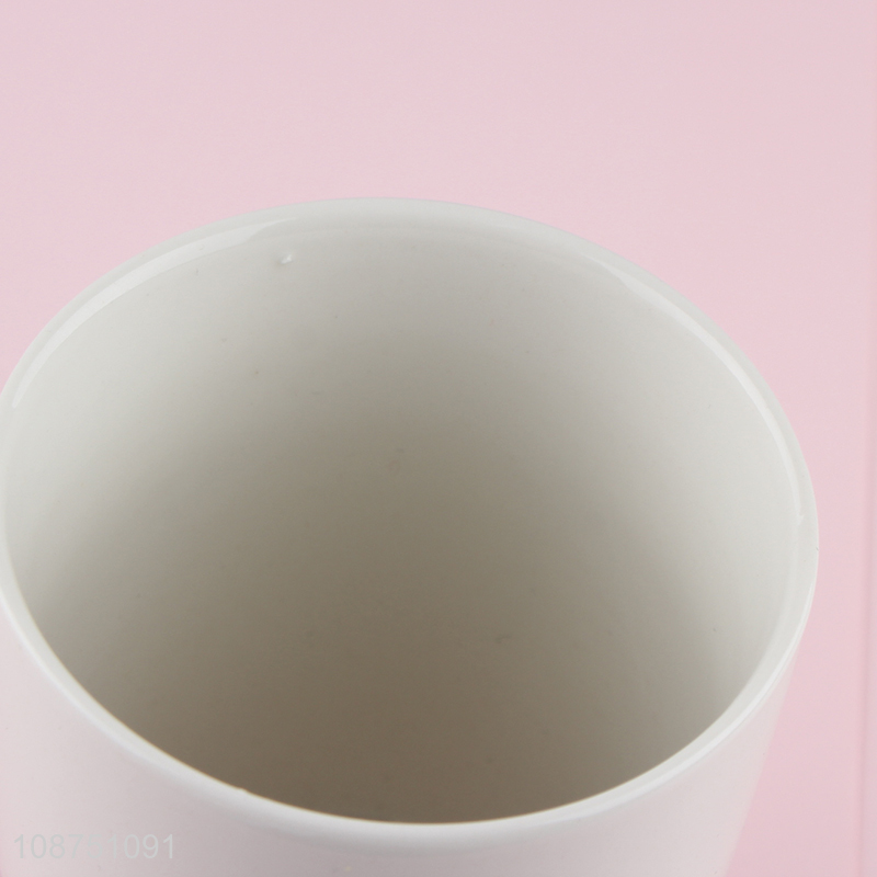 Top selling white ceramic water cup water mug with handle
