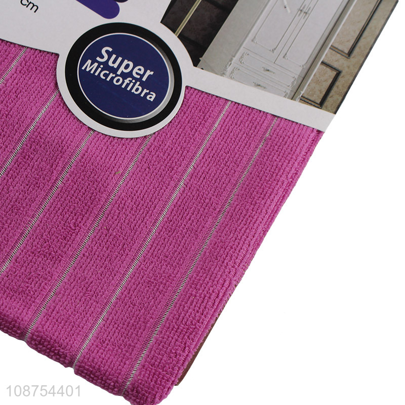Wholesale all-purpose absorbent microfiber cleaning cloths striped cleaning towel
