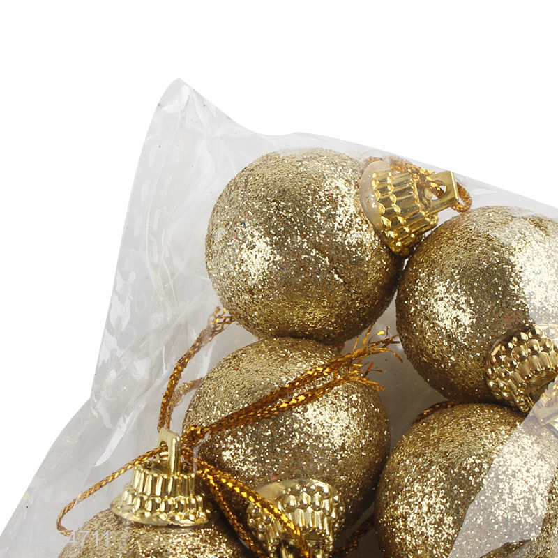 Wholesale Christmas tree ornaments plastic shatterproof glitter Christmas balls