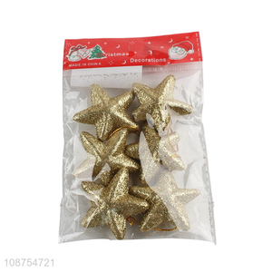Factory supply Christmas tree hanging decoration glitter star ornaments