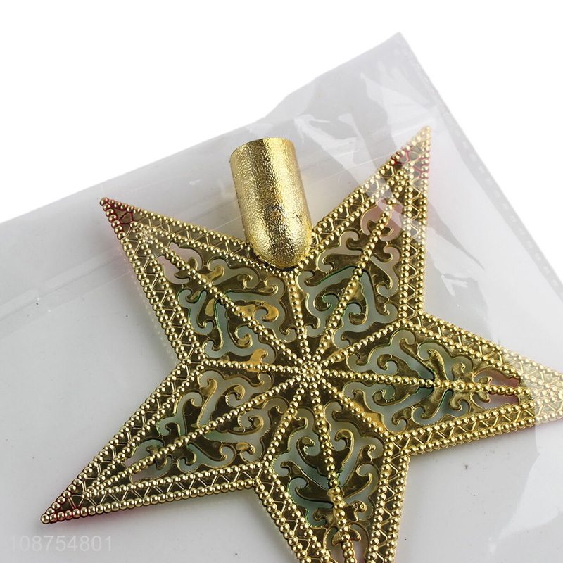 Factory wholesale glitter Christmas tree topper star for holiday decoration