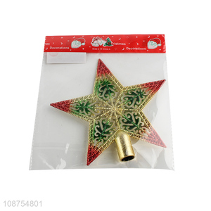 Factory wholesale glitter Christmas tree topper star for holiday decoration