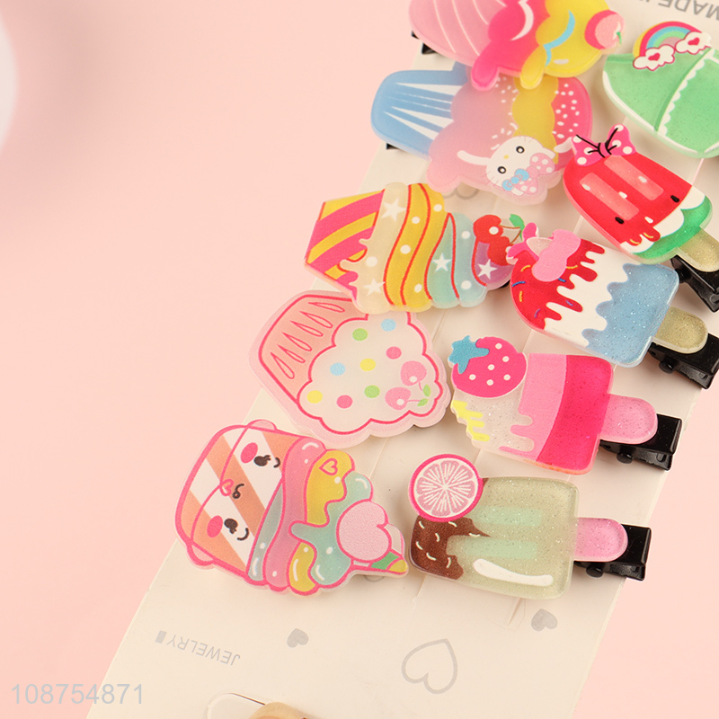 Wholesale cute dessert patterns hair clips hair accessories for girls
