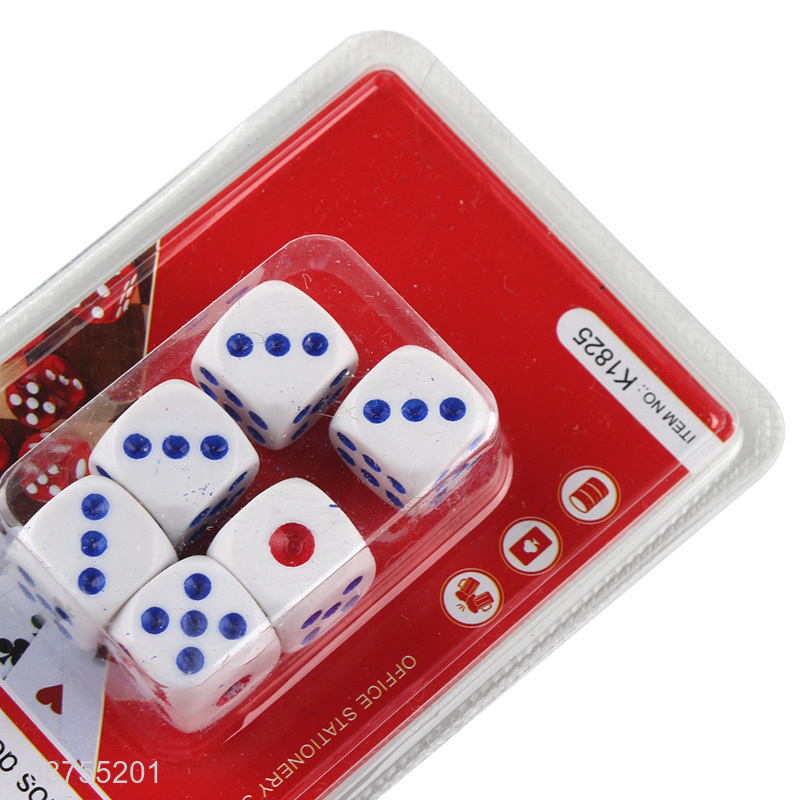 New arrival 6pcs plastic entertainment dice set for party games