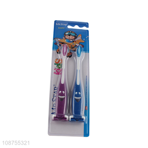 Factory supply 2pcs children soft cartoon <em>toothbrush</em> set