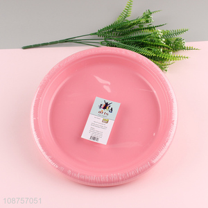 China factory <em>disposable</em> pink round tableware <em>plate</em> for sale