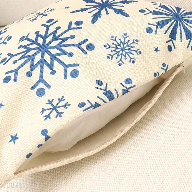 Popular product cotton linen Christmas pillow cover for decoration