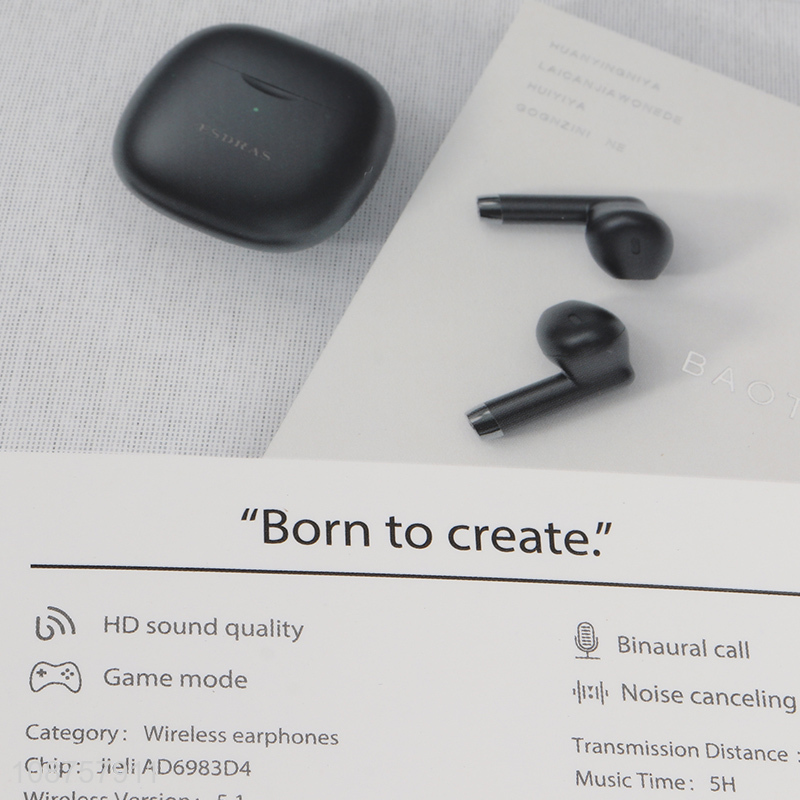 Yiwu market noise canceling portable wireless earbuds earphones