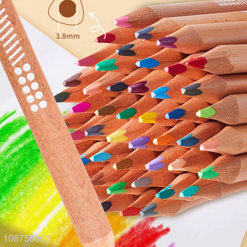 Wholesale 48-color jumbo premium colored pencils wooden drawing pencils