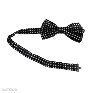 Factory price pre-tied bow tie handmade adjustable polka dot bowtie