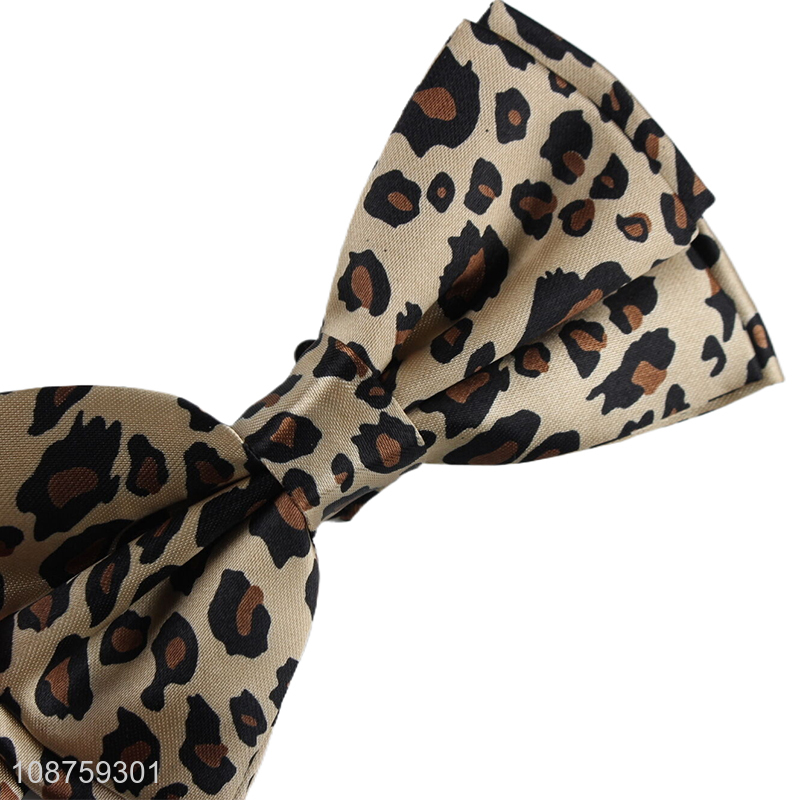 China wholesale pre-tied bow tie adjustable bowties leopard bow tie