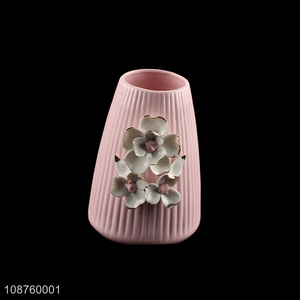 Hot selling pink home décor ceramic flower <em>vase</em> wholesale