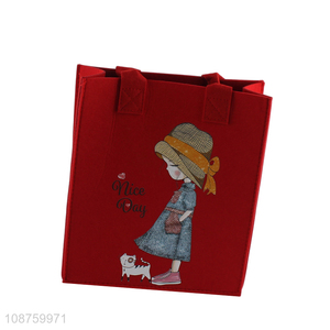 New arrival cartoon felt handbag shopping bag tote bag for girls