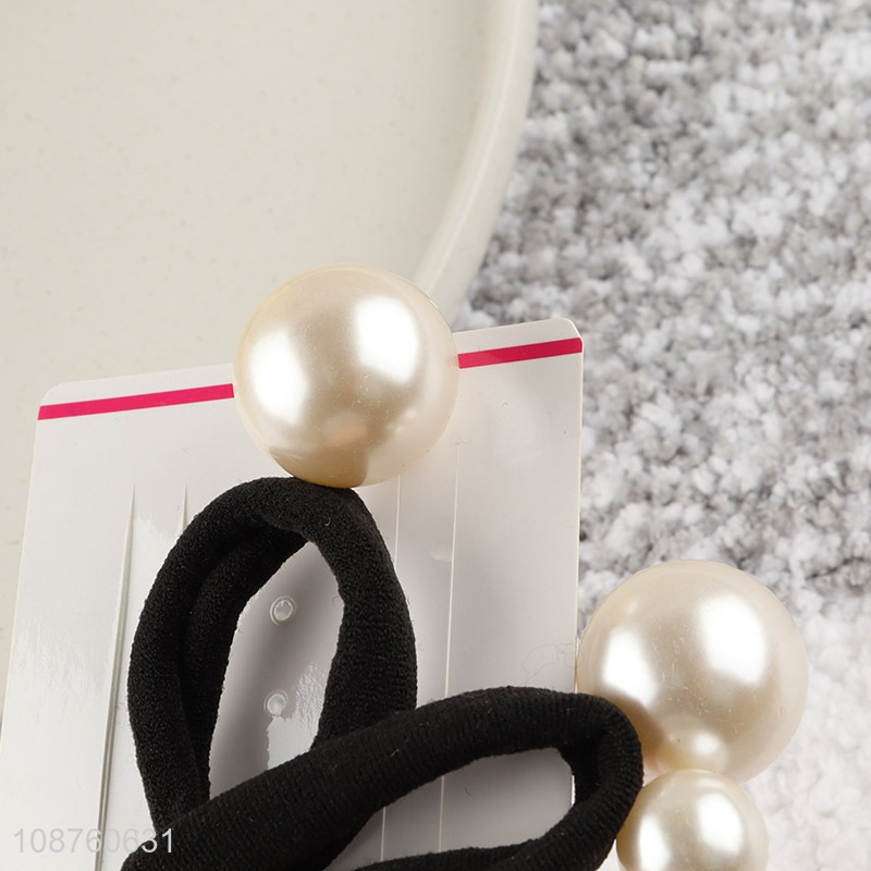 China imports pearl hair ties elastic ponytail holders hair bands