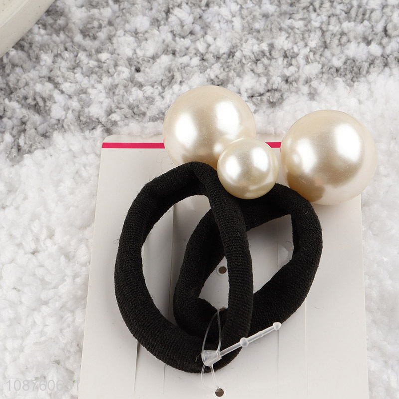 China imports pearl hair ties elastic ponytail holders hair bands