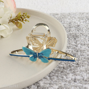 Wholesale enamel alloy butterfly hair claw clips metal hair clamps