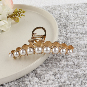 High quality large pearl alloy hair claw clips for thick long hair