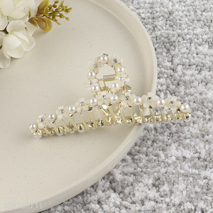 Factory price pearl flower hair claw clip hair accessories for women
