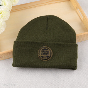 Hot selling winter cuffed beanie <em>hat</em> <em>knit</em> skull cap for women men