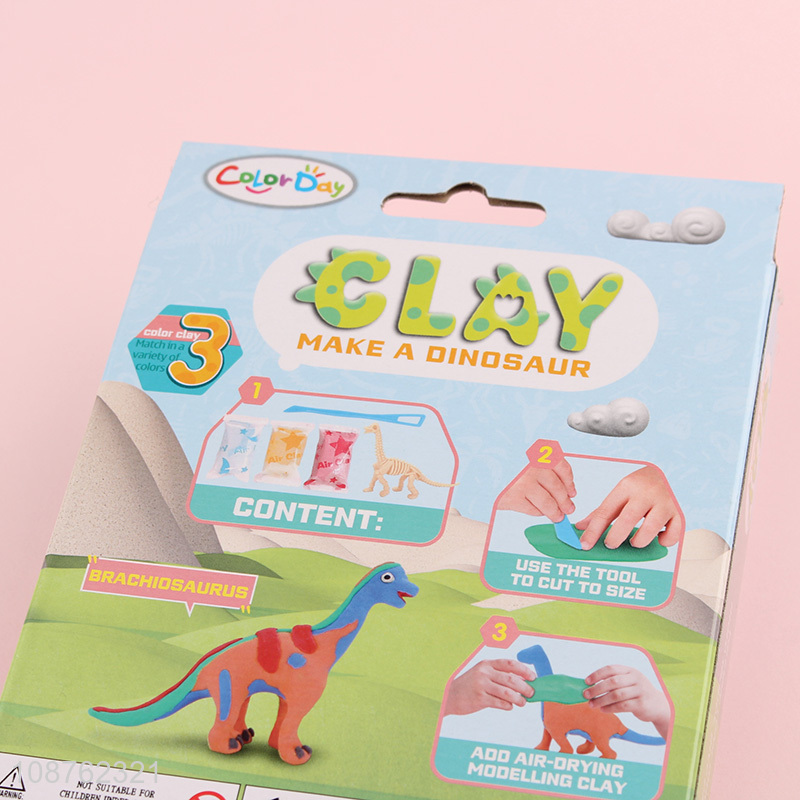 Wholesale air drying ultra light modeling clay dinosaur art kit