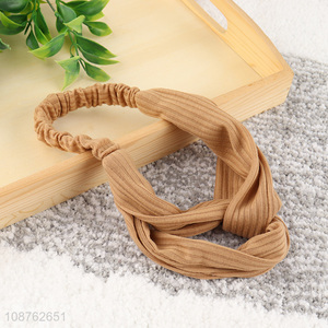 Wholesale solid color twist knotted headband hair band for women