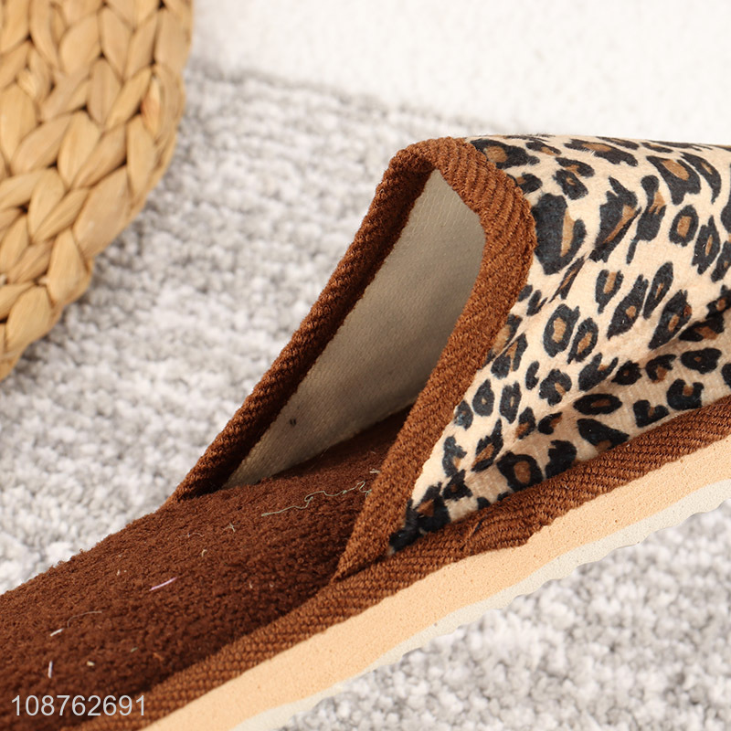 Good quality fashion leopard print indoor slippers for women girls