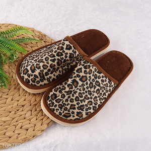 Good quality fashion leopard print indoor slippers for women girls