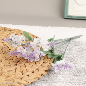 Wholesale 5 heads <em>artificial</em> <em>flower</em> fake lavender for indoor outdoor decor