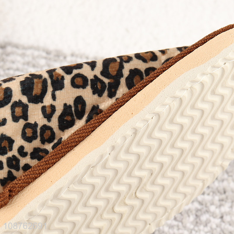 Good quality fashion leopard print indoor slippers for women girls