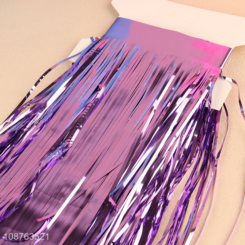 Good selling party decoration hanging tassel foil fringe curtain