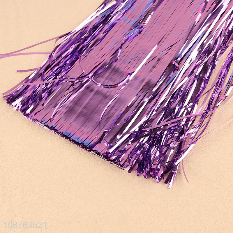 Good selling party decoration hanging tassel foil fringe curtain